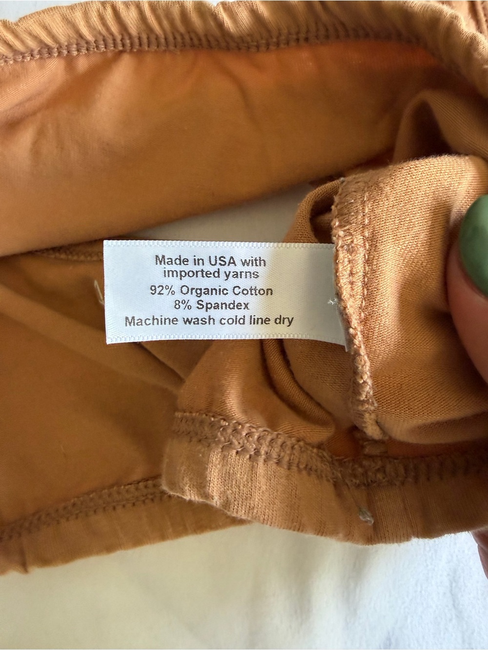 ARQ Organic Cotton Pecan Orange Tan Wide Strap No Wire Bra Bralette - Picture 10 of 12